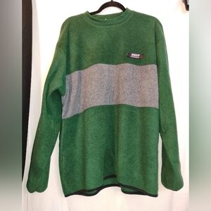 BIKE Performance Activewear Men's Fleece Pullover Sweater SZ L Green Grey VTG